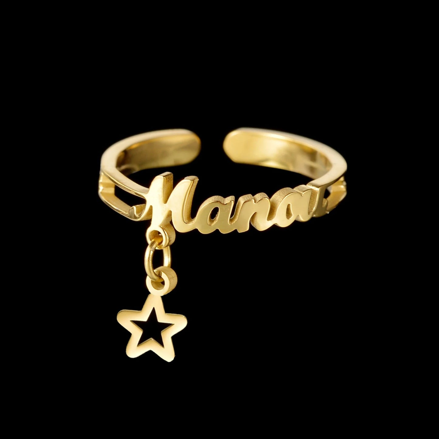 Name Ring Charm Drip