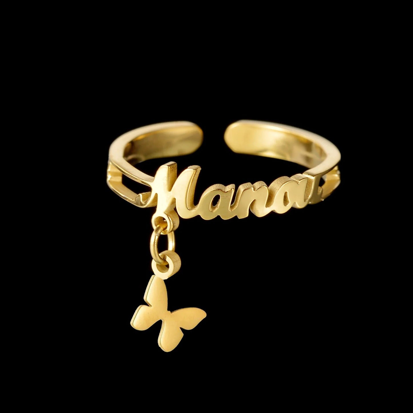 Name Ring Charm Drip