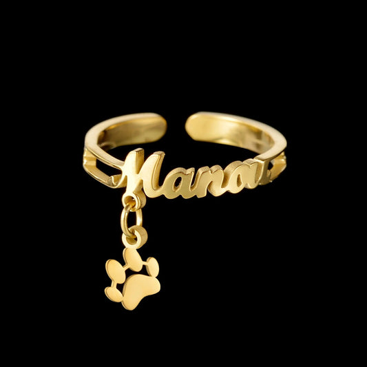 Name Ring Charm Drip