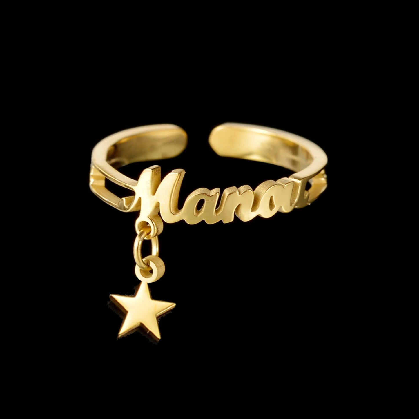 Name Ring Charm Drip