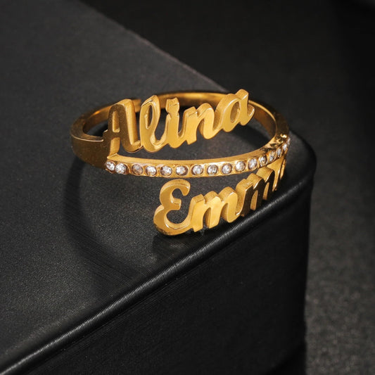 Luxe Love Rings: Two-Name Custom Collection